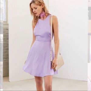 UO Silence + Noise - Open Back Dress Purple